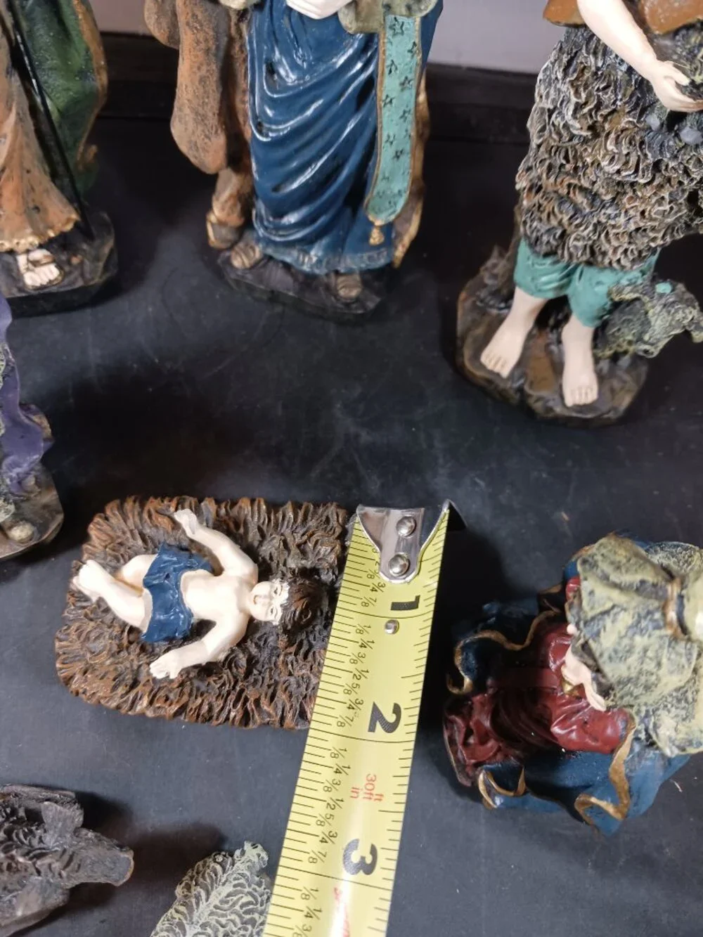 Vintage Resin Traditional Christmas Nativity Set 10 Pieces